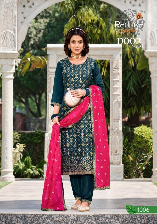 Radhika Noor Vol 1 Party Designer Kurti With Bottom Dupatta Collection